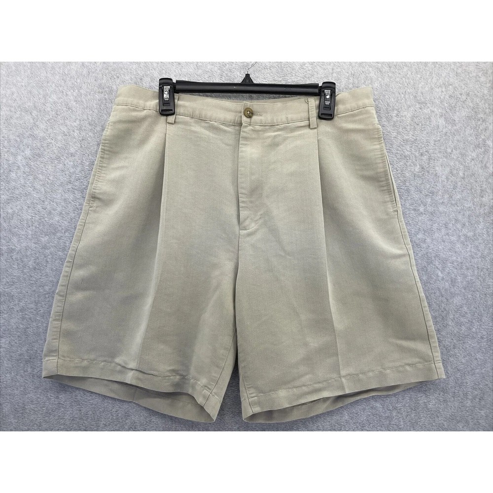 Chaps Shorts Men Khaki Brown Size 36 Men Pleated Solid